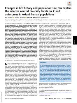 Changes in Life History and Population Size Can Explain the Relative Neutral Diversity Levels on X and Autosomes in Extant Human Populations