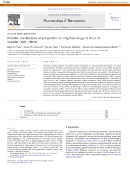 Potential Mechanisms of Prospective Antimigraine Drugs: a Focus on Vascular (Side) Effects