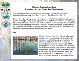 Manatee Springs State Park Three Day 'Springs Break' Real Florida