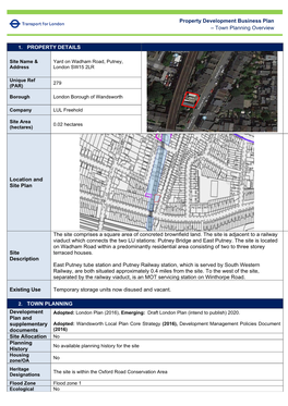 Wadham Road Planning Statement