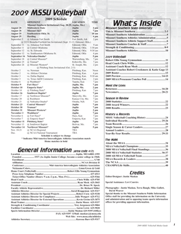 2009 MSSU Volleyball Whatês Inside