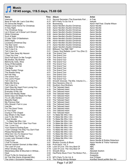 Music 18145 Songs, 119.5 Days, 75.69 GB