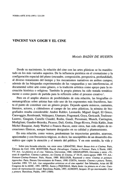 VINCENT VAN GOGH Y EL CINE Moisés BAZÁN DE HUERTA Desde