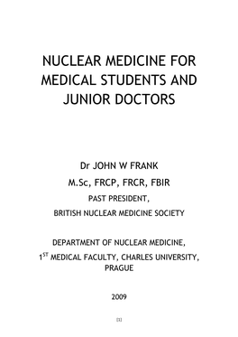 Nuclear Medicine for Medical Students and Junior Doctors