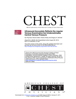 Central Venous Pressure Venous Examination but Underestimates Ultrasound Accurately Reflects the Jugular