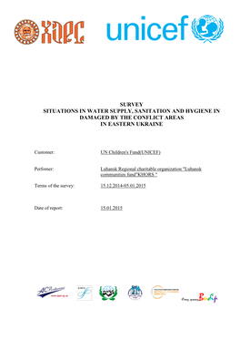 Survey Situations in Water Supply, Sanitation and Hygiene in Damaged by the Conflict Areas in Eastern Ukraine