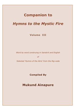 Companion to Hymns to the Mystic Fire