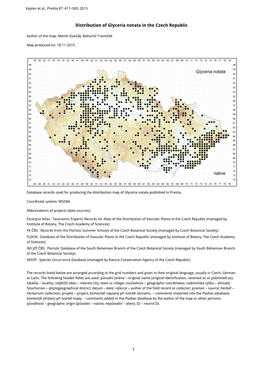 1 Distribution of Glyceria Notata in the Czech Republic