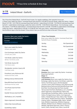 19 Bus Time Schedule & Line Route