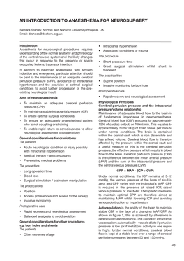 An Introduction to Anaesthesia for Neurosurgery