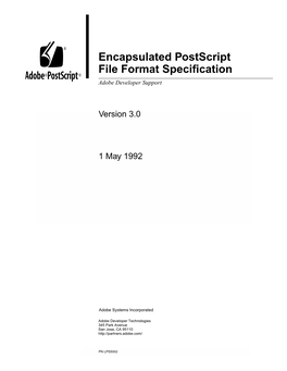 Encapsulated Postscript File Format Specification