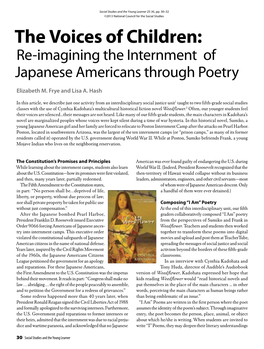 The Voices of Children: Re-Imagining the Internment of Japanese Americans Through Poetry