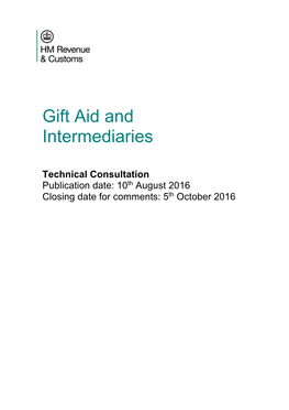 Gift Aid and Intermediaries