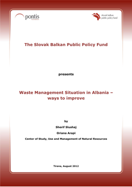 Waste Management Situation in Albania – Ways to Improve