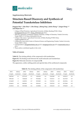 Structure-Based Discovery and Synthesis of Potential Transketolase Inhibitors