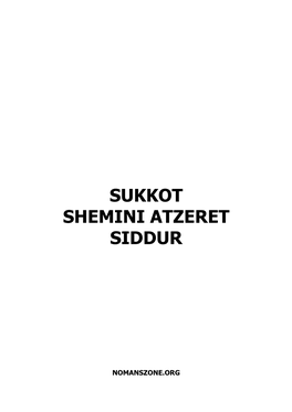 Sukkot Siddur