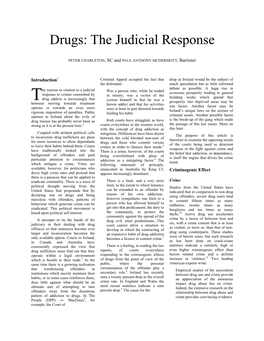 Drugs: the Judicial Response