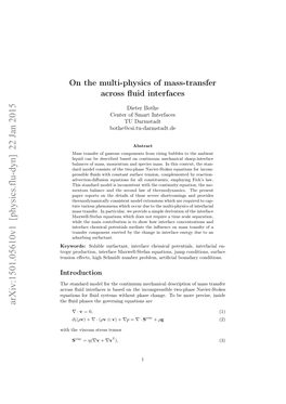 On the Multi-Physics of Mass-Transfer Across Fluid Interfaces