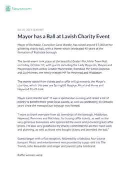 Mayor Has a Ball at Lavish Charity Event