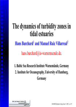 The Dynamics of Turbidity Zones in Tidal Estuaries ¡