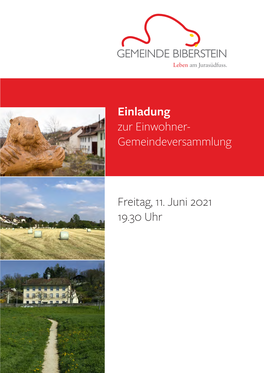 Einladung Gemeindeversammlung Biberstein