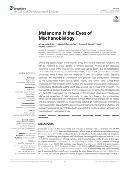 Melanoma in the Eyes of Mechanobiology