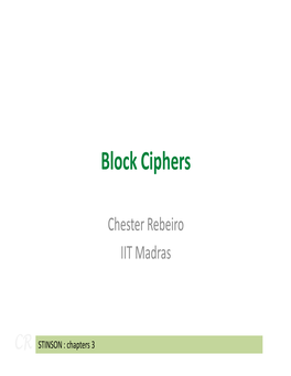 Block Ciphers