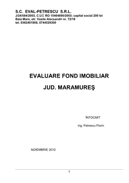 Evaluare Fond Imobiliar Maramures