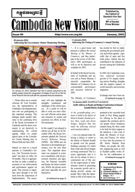 Published by the Cabinet of Samdech Hun Sen —————— MP of Kandal Prime Minister