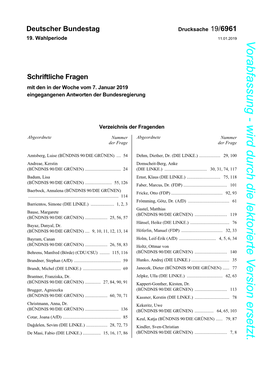 Deutscher Bundestag Drucksache 19/6961 11.01.2019 19