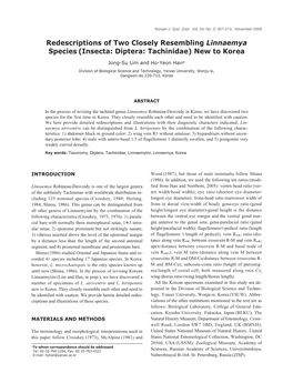 Redescriptions of Two Closely Resembling Linnaemya Species (Insecta: Diptera: Tachinidae) New to Korea