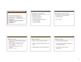 A Brief Introduction to Unix-2019-AMS