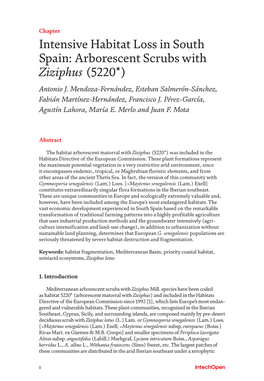 Intensive Habitat Loss in South Spain: Arborescent Scrubs with Ziziphus (5220*) Antonio J