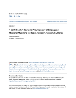 "I Can't Breathe": Toward a Pneumatology of Singing and Missional Musicking for Racial Justice in Jacksonville, Florida