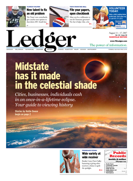 Midstate Has It Made in the Celestial Shade Cities, Businesses, Individuals Cash in on Once-In-A-Lifetime Eclipse