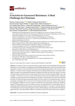 Acinetobacter Baumannii Resistance: a Real Challenge for Clinicians