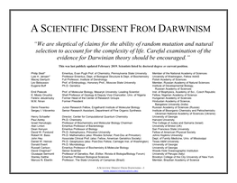 Scientists Dissent List