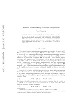 Reduced Commutativity of Moduli of Operators 3