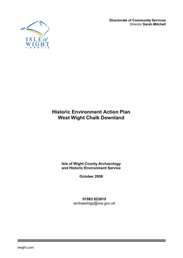 Historic Environment Action Plan West Wight Chalk Downland