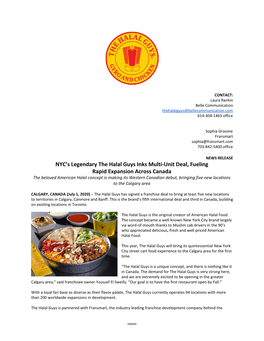 NYC's Legendary the Halal Guys Inks Multi-Unit Deal, Fueling Rapid