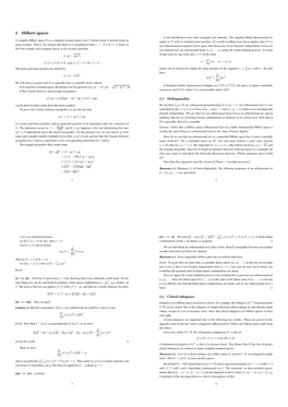 2 Hilbert Spaces You Should Have Seen Some Examples Last Semester