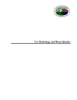 5.4 Hydrology and Water Quality