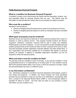 Business Personal Property