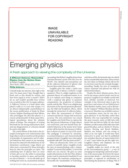 Emerging Physics a Fresh Approach to Viewing the Complexity of the Universe