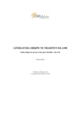 Literatura Shqipe Ne Traditen Islame