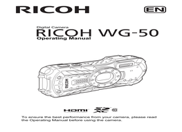 Digital Camera RICOH WG-50 Operating Manual