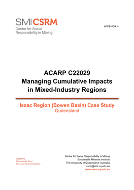 ACARP C22029 Managing Cumulative Impacts in Mixed-Industry Regions