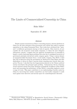 The Limits of Commercialized Censorship in China