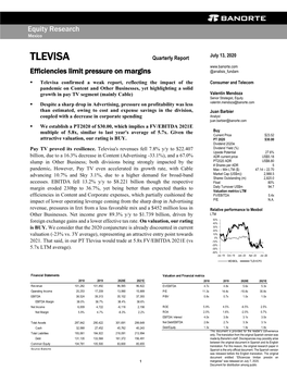 TLEVISA Efficiencies Limit Pressure on Margins @Analisis Fundam