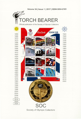 TORCH BEARER Official Publication of the Society of Olympic Collectors